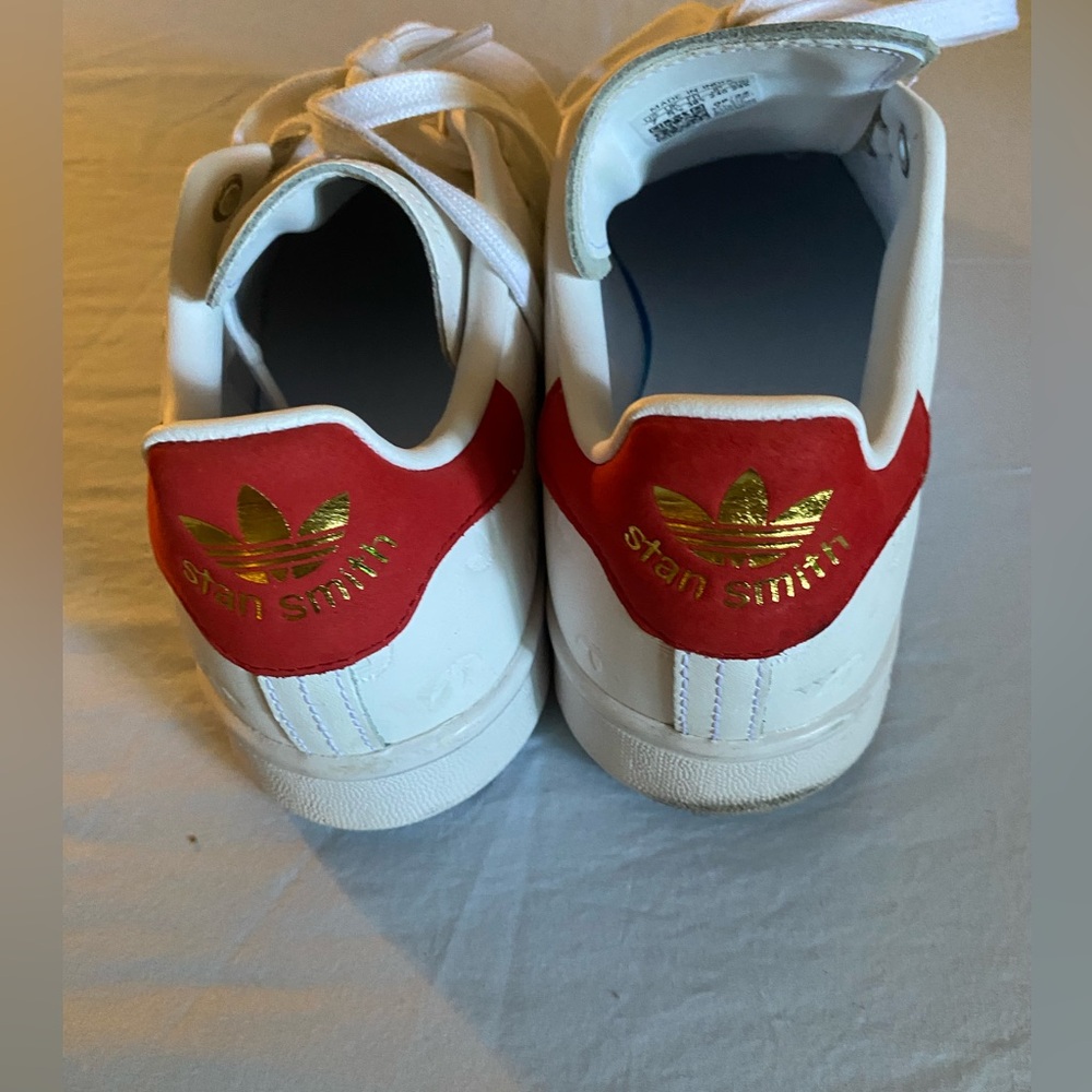 Adidas Stan Smith Sneakers Red White Gold